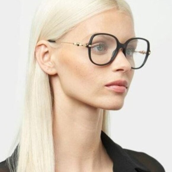 Jimmy Choo JC356 0807 00 Eyeglasses Black/Gold 54mm Square Frame - Picture 3 of 10